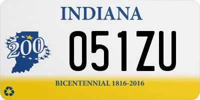 IN license plate 051ZU