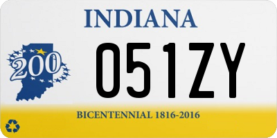 IN license plate 051ZY