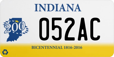 IN license plate 052AC