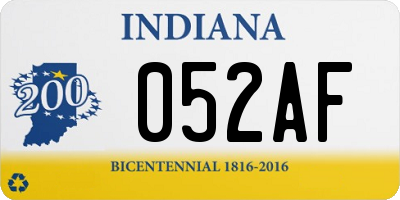 IN license plate 052AF