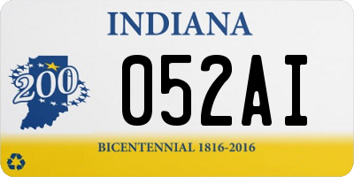 IN license plate 052AI