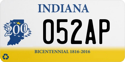 IN license plate 052AP