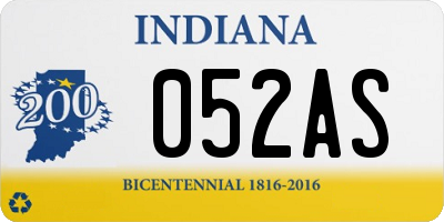 IN license plate 052AS