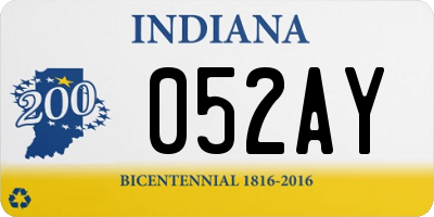 IN license plate 052AY