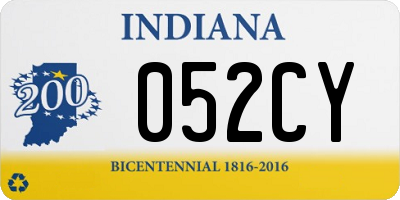 IN license plate 052CY