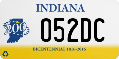 IN license plate 052DC