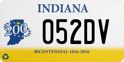 IN license plate 052DV