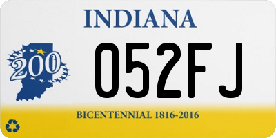 IN license plate 052FJ