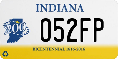 IN license plate 052FP