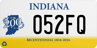 IN license plate 052FQ