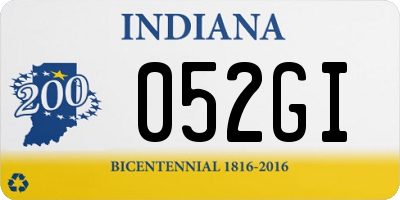 IN license plate 052GI