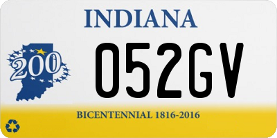 IN license plate 052GV