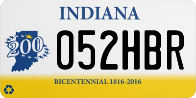 IN license plate 052HBR