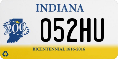 IN license plate 052HU