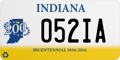 IN license plate 052IA