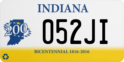 IN license plate 052JI