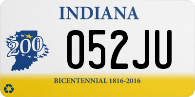 IN license plate 052JU