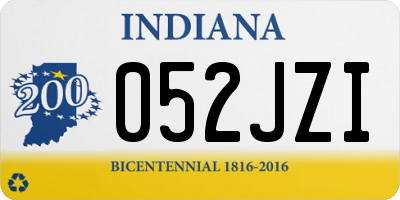 IN license plate 052JZI