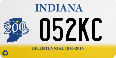 IN license plate 052KC