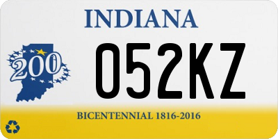 IN license plate 052KZ