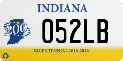 IN license plate 052LB