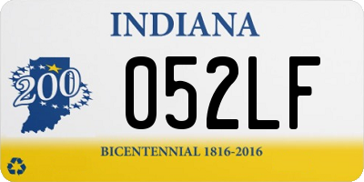 IN license plate 052LF