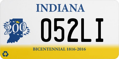 IN license plate 052LI