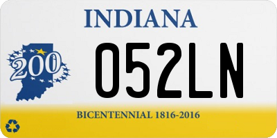 IN license plate 052LN