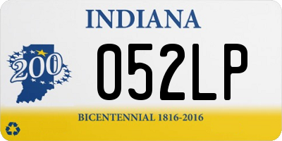 IN license plate 052LP