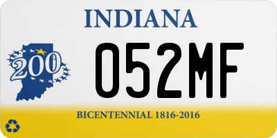 IN license plate 052MF