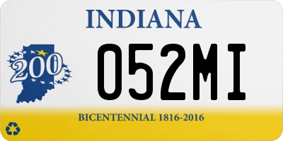 IN license plate 052MI