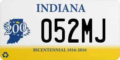 IN license plate 052MJ