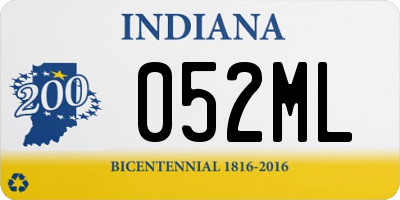 IN license plate 052ML