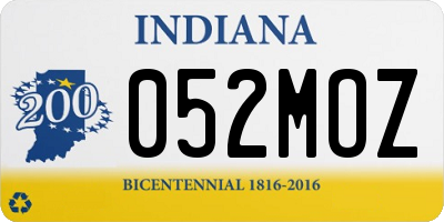 IN license plate 052MOZ