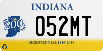 IN license plate 052MT