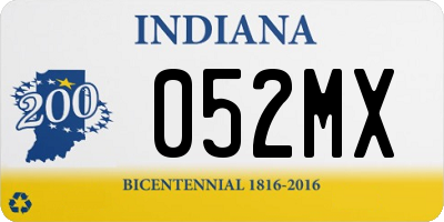 IN license plate 052MX