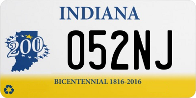 IN license plate 052NJ