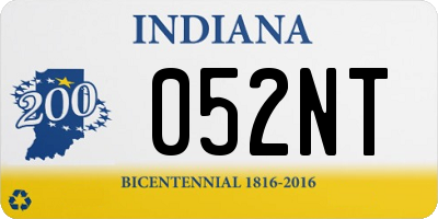 IN license plate 052NT