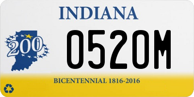 IN license plate 052OM