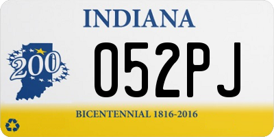 IN license plate 052PJ