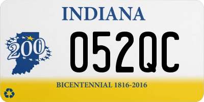 IN license plate 052QC