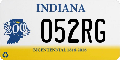 IN license plate 052RG