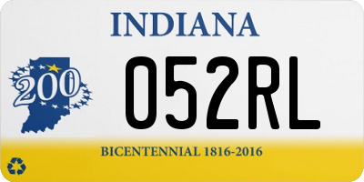 IN license plate 052RL