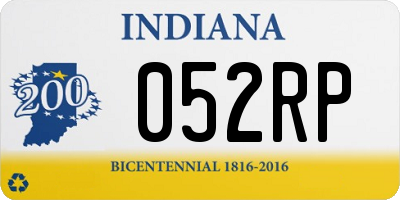 IN license plate 052RP