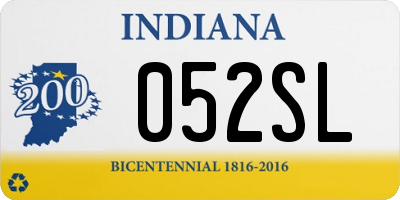 IN license plate 052SL