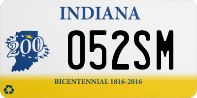 IN license plate 052SM