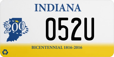 IN license plate 052U