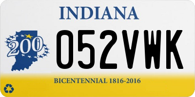 IN license plate 052VWK