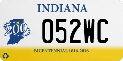 IN license plate 052WC