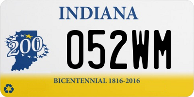 IN license plate 052WM